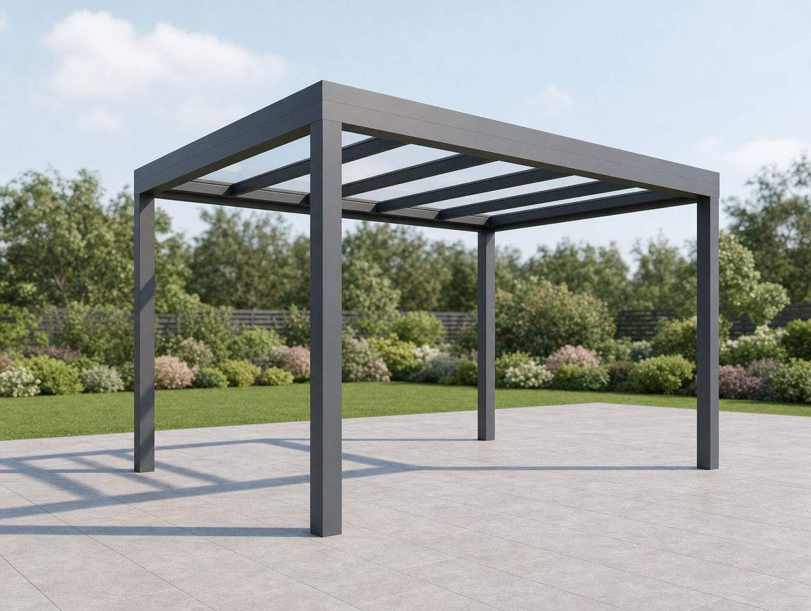 Cubo Line freistehend – kubisches Dach auf 4 Pfosten